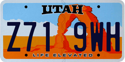 UT license plate Z719WH