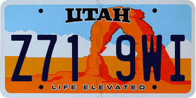 UT license plate Z719WI