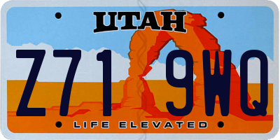 UT license plate Z719WQ