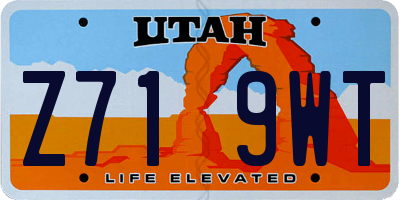 UT license plate Z719WT