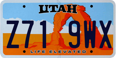 UT license plate Z719WX