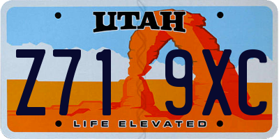 UT license plate Z719XC