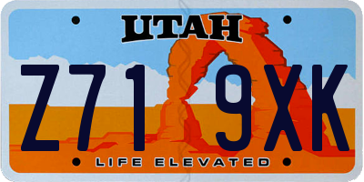 UT license plate Z719XK