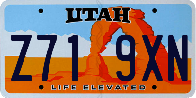 UT license plate Z719XN