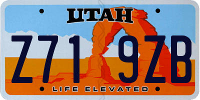 UT license plate Z719ZB