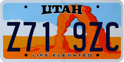UT license plate Z719ZC