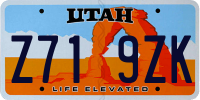 UT license plate Z719ZK