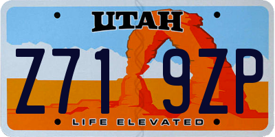 UT license plate Z719ZP