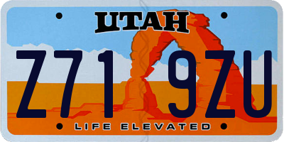 UT license plate Z719ZU