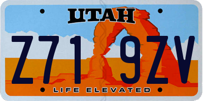UT license plate Z719ZV