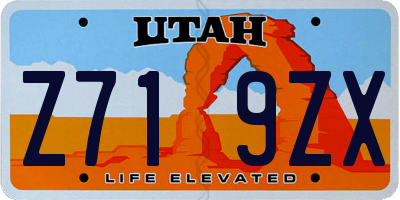 UT license plate Z719ZX