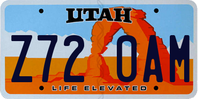 UT license plate Z720AM