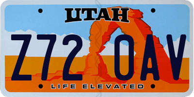 UT license plate Z720AV