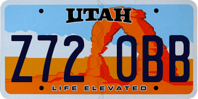 UT license plate Z720BB