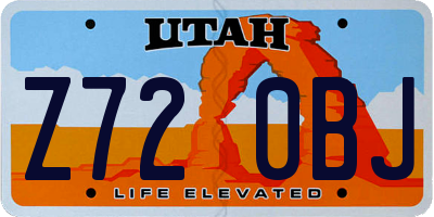 UT license plate Z720BJ