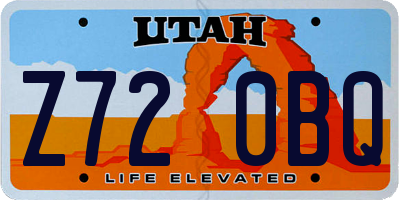UT license plate Z720BQ