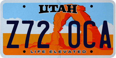 UT license plate Z720CA