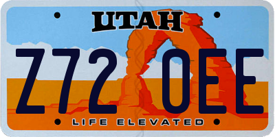 UT license plate Z720EE