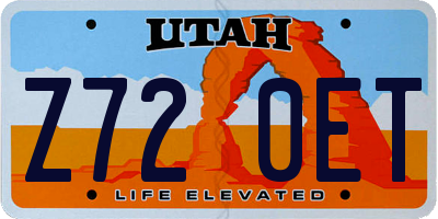 UT license plate Z720ET