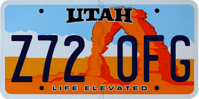 UT license plate Z720FG