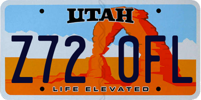 UT license plate Z720FL