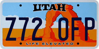 UT license plate Z720FP