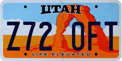 UT license plate Z720FT