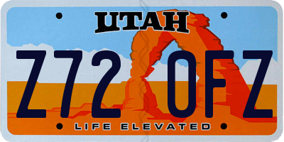 UT license plate Z720FZ
