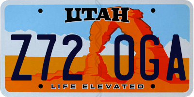 UT license plate Z720GA