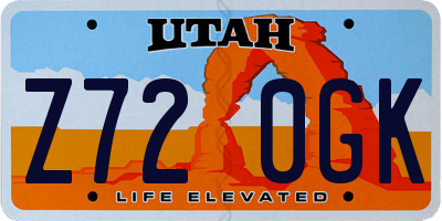 UT license plate Z720GK