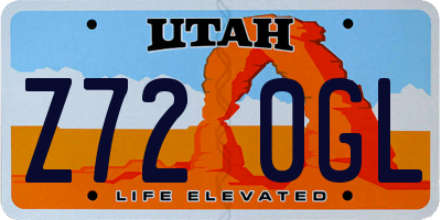 UT license plate Z720GL