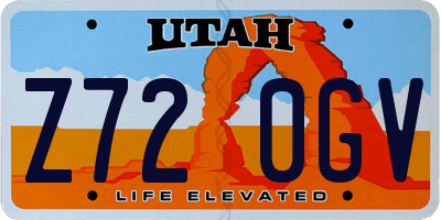 UT license plate Z720GV
