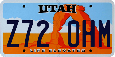 UT license plate Z720HM