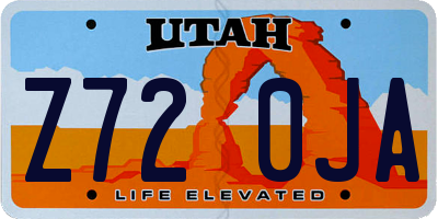 UT license plate Z720JA