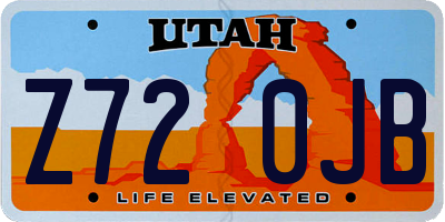 UT license plate Z720JB