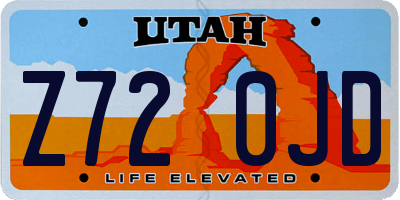 UT license plate Z720JD