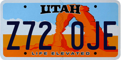 UT license plate Z720JE