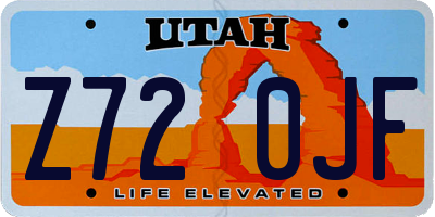 UT license plate Z720JF