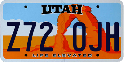 UT license plate Z720JH