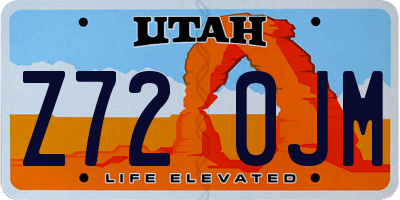 UT license plate Z720JM