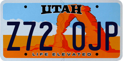 UT license plate Z720JP