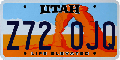 UT license plate Z720JQ