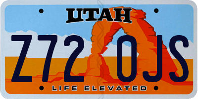 UT license plate Z720JS