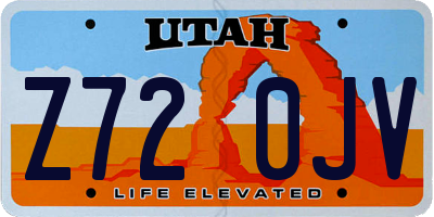 UT license plate Z720JV