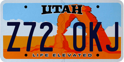 UT license plate Z720KJ