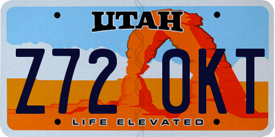 UT license plate Z720KT
