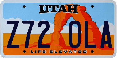 UT license plate Z720LA