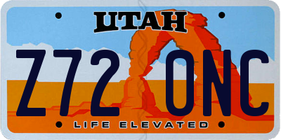 UT license plate Z720NC