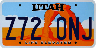 UT license plate Z720NJ