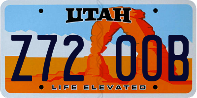 UT license plate Z720OB